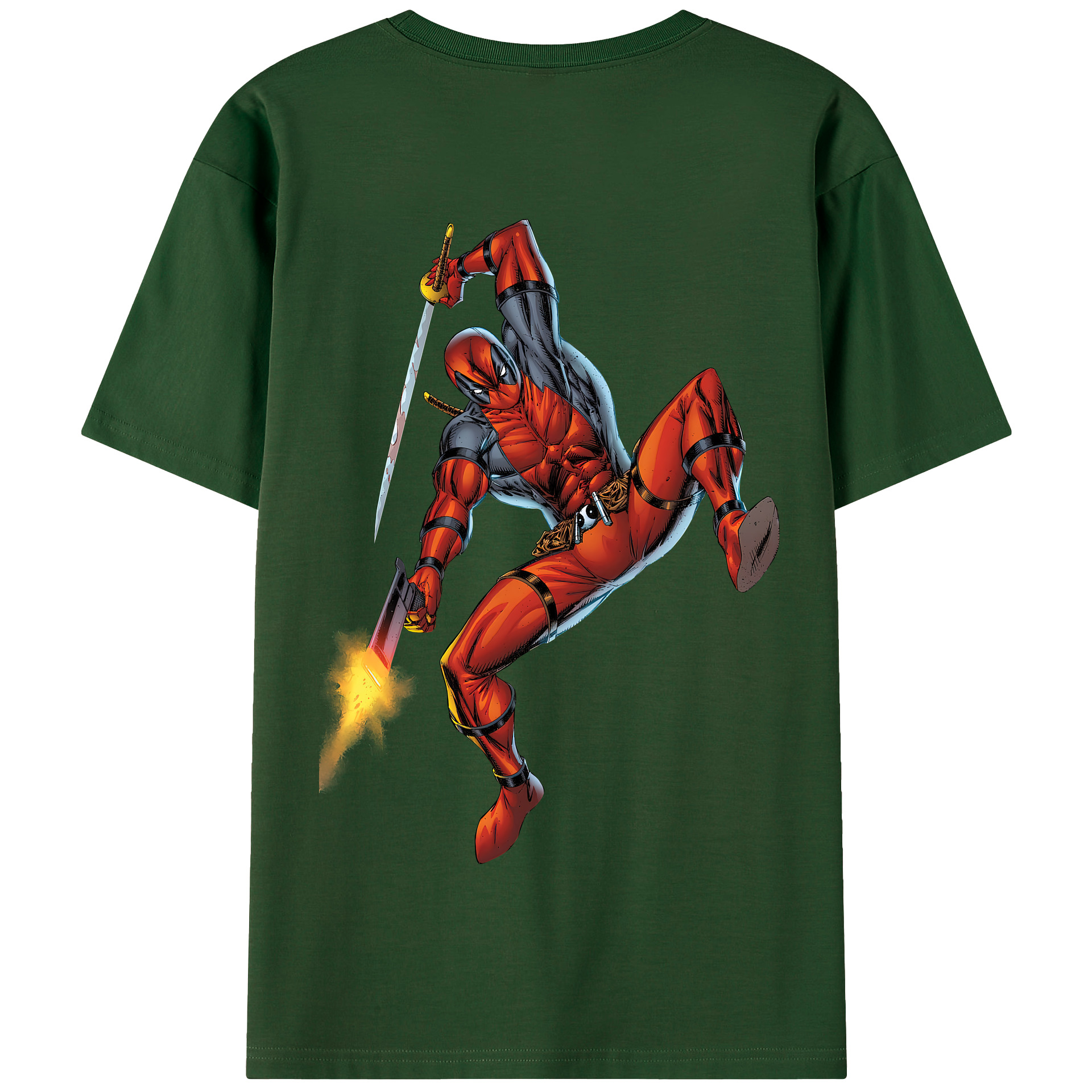 （画像用） Deadpool デッドプール 綿100％半袖Tシャツ（背面プリント）